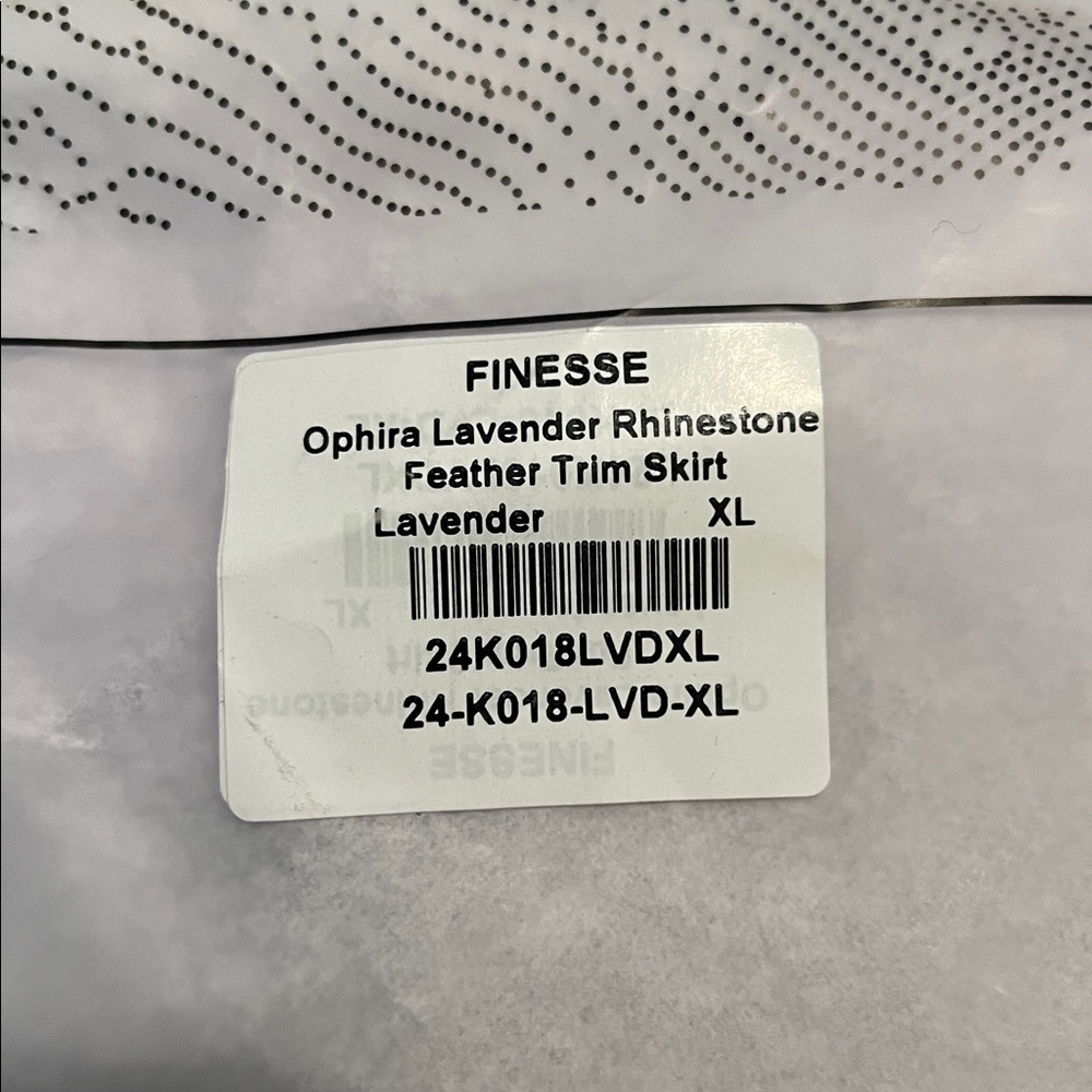 Finesse Ophira Lavender Rhinestone Feather Trim Skirt - Picture 7 of 7